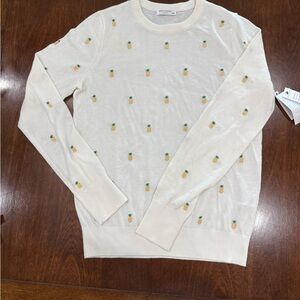 Equipment ivory Pineapple Pattern  lightweight Sweater